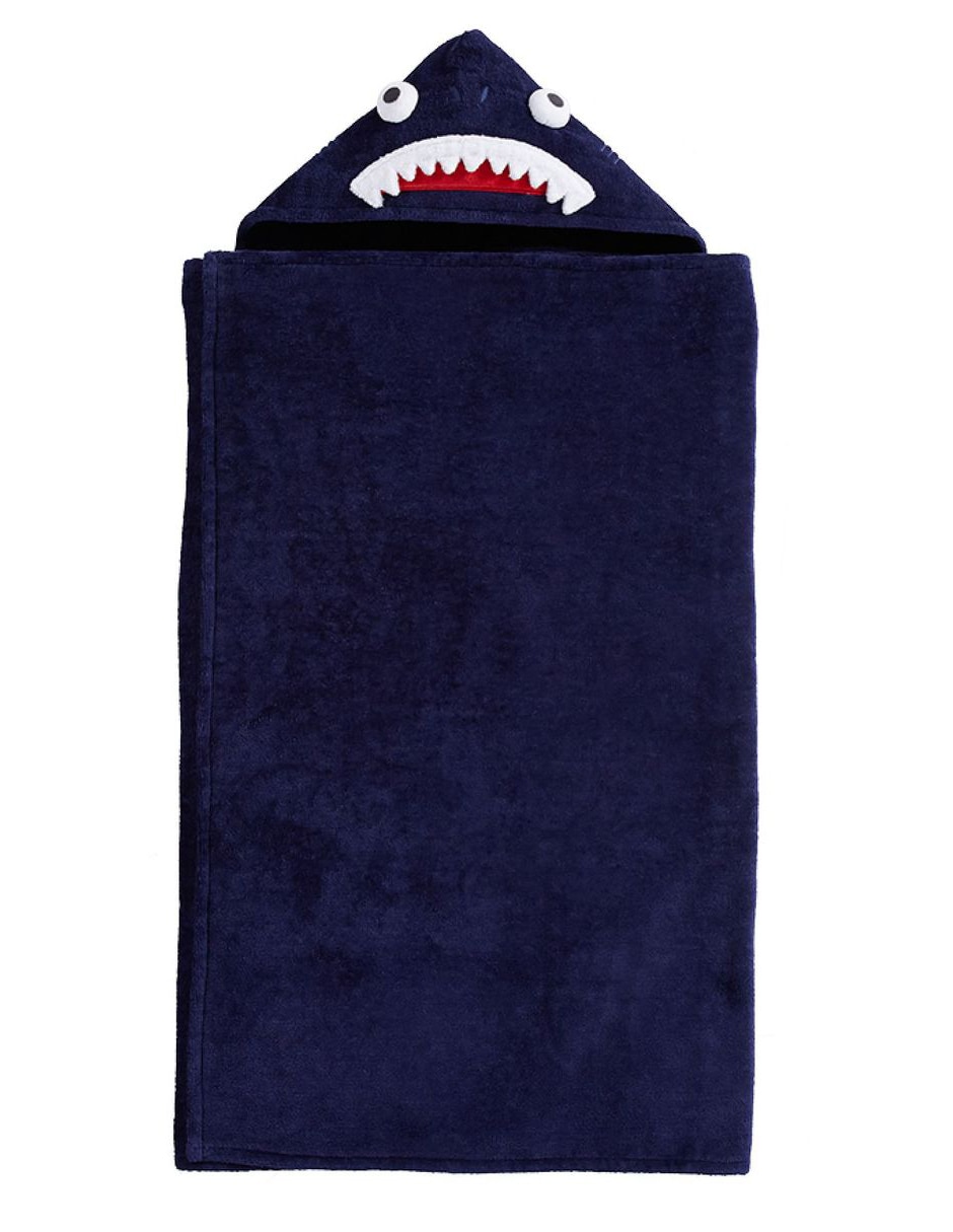 Toalla con gorro Shark de algodón infantil