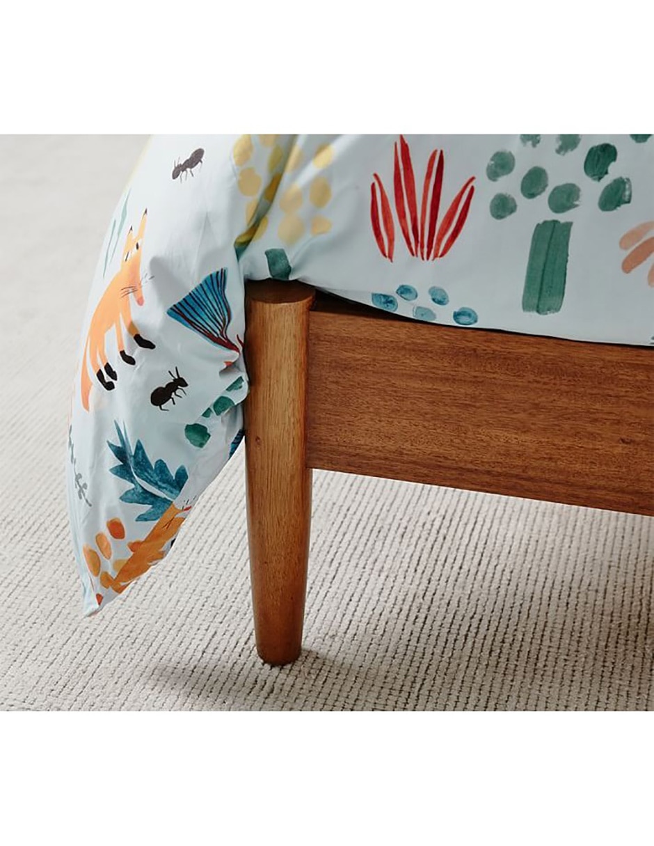 Cama mid century de madera individual