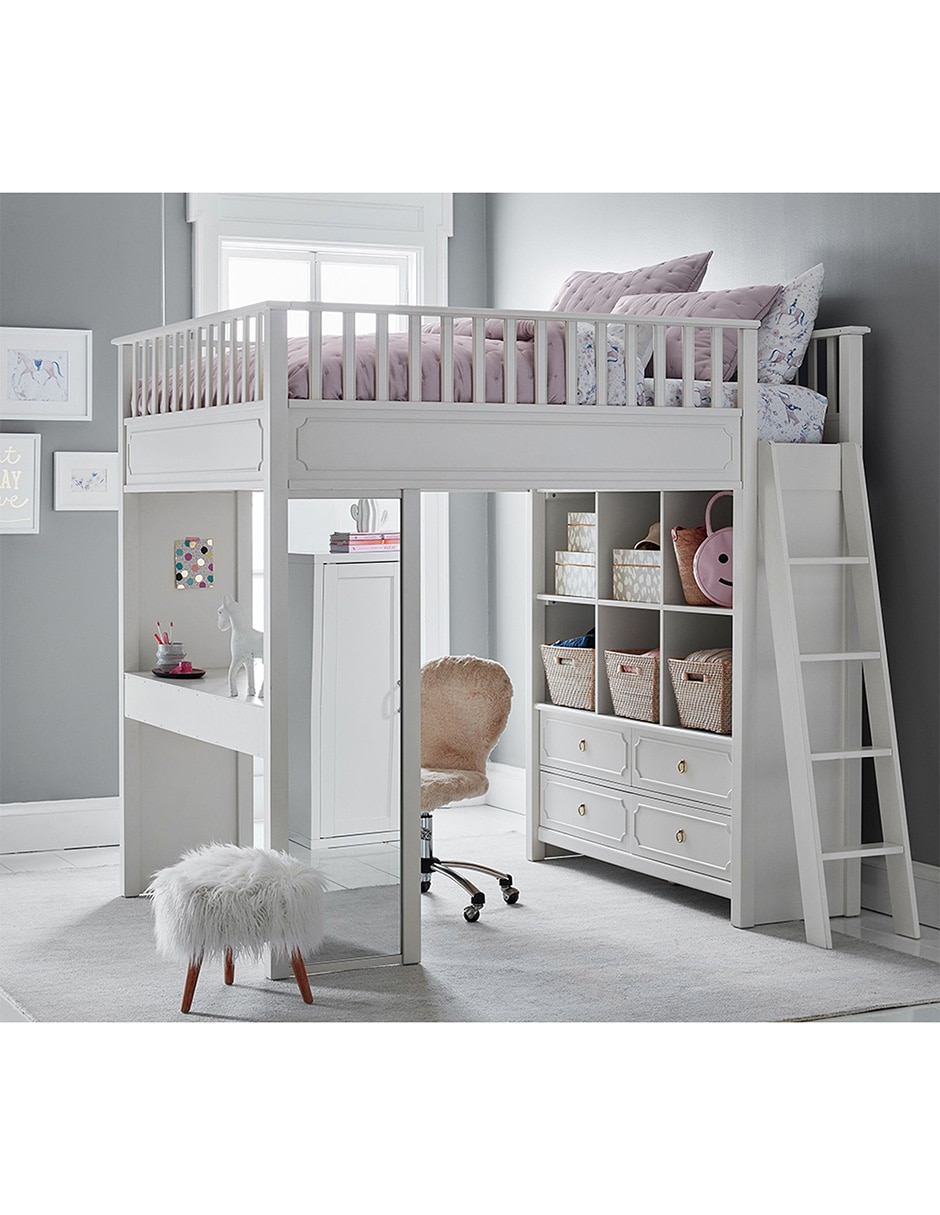 Cama loft Ava Regency Stair de madera matrimonial
