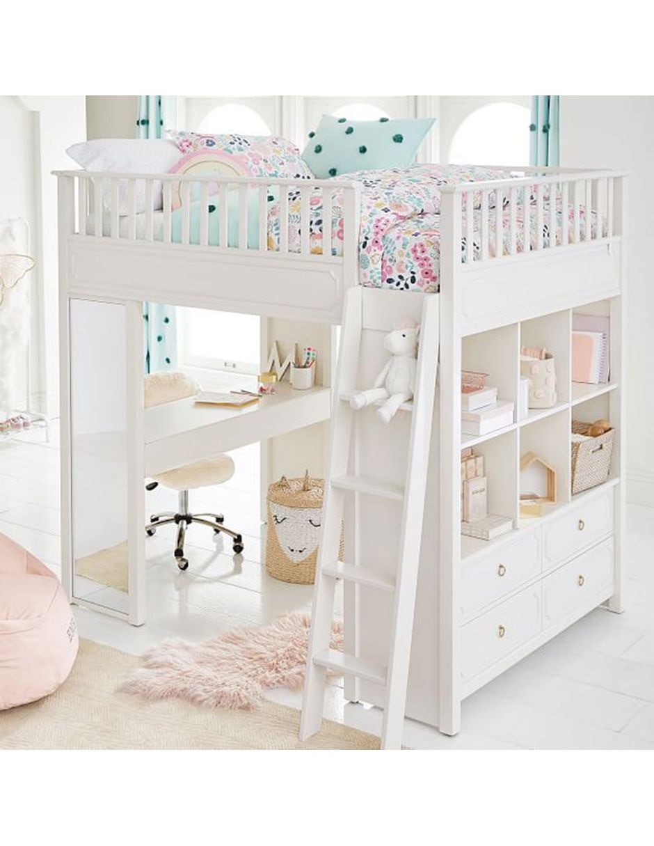 Cama loft Ava Regency Stair de madera matrimonial