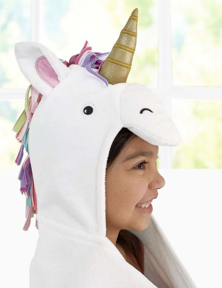 Toalla con gorro Unicorn de algodón infantil