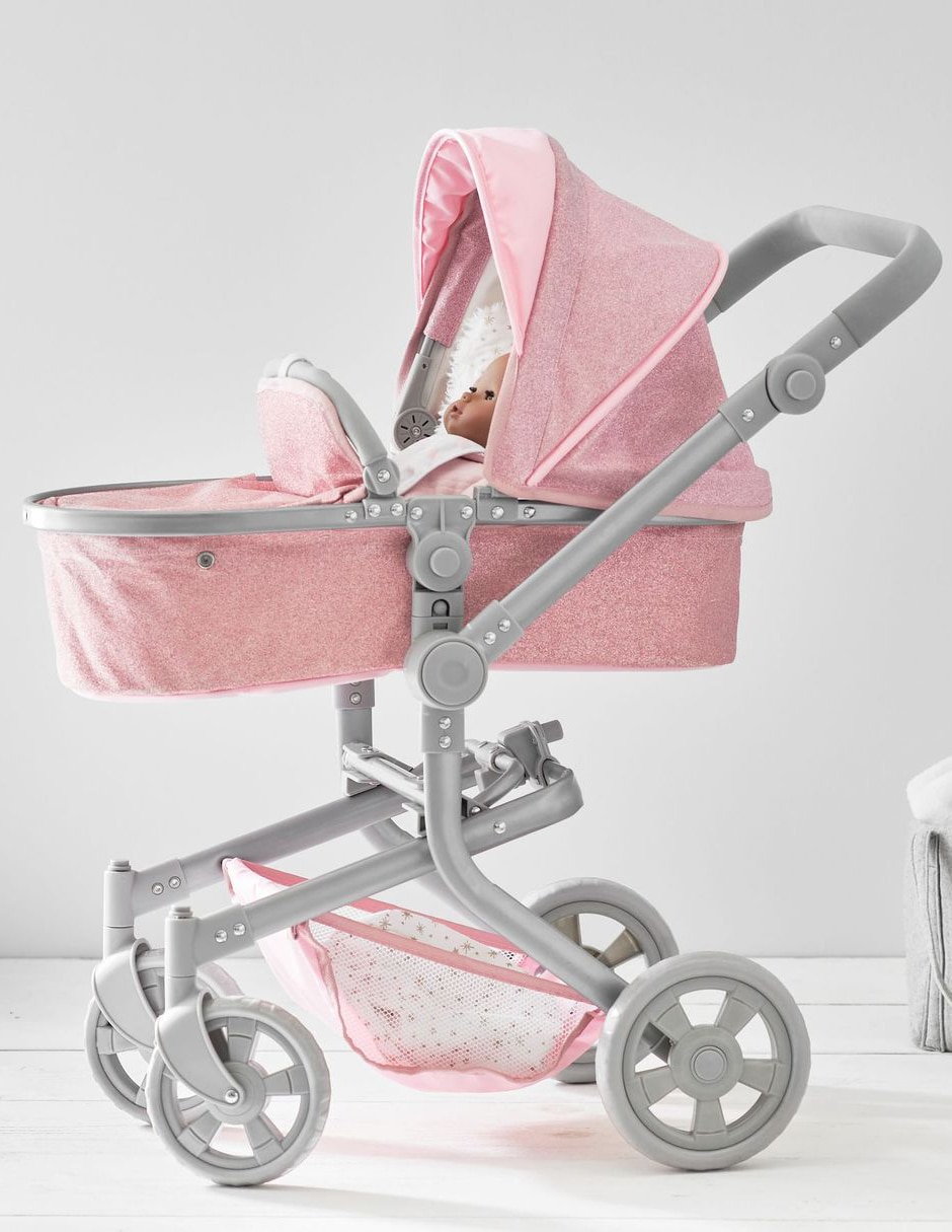 Carriola de juguete Pink Glitter de aluminio