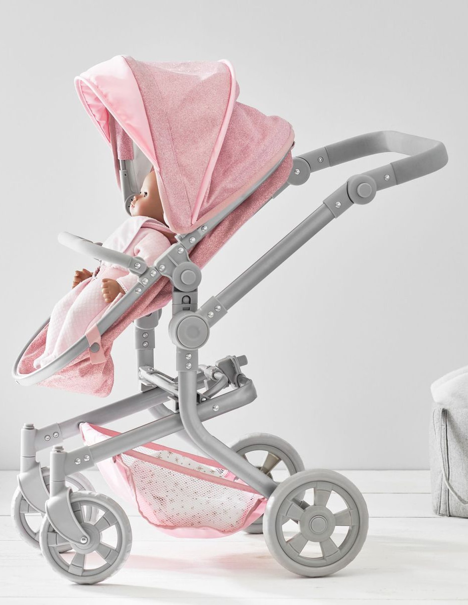 Carriola de juguete Pink Glitter de aluminio