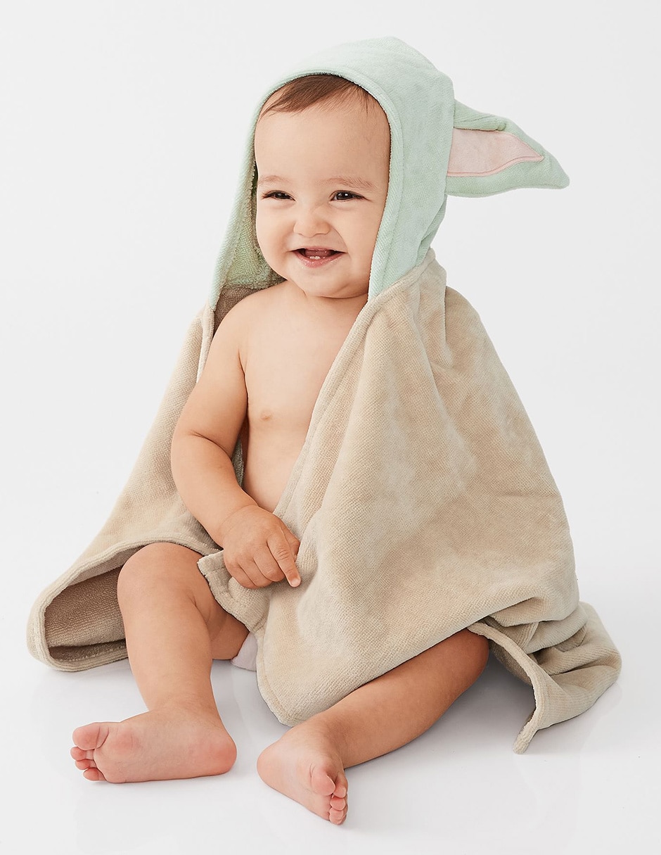 Toalla con gorro The Mandalorian Grogu de algodón infantil
