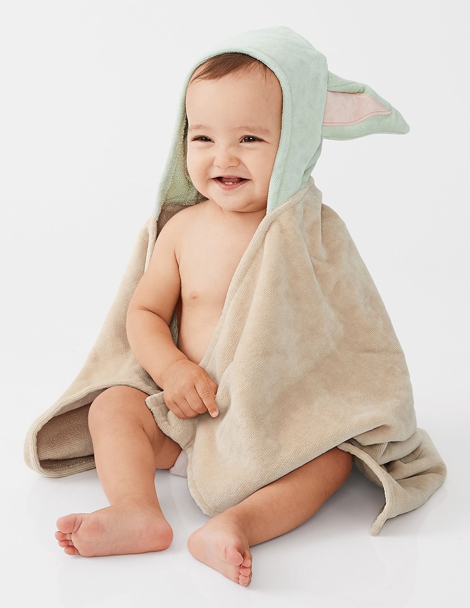 Toalla con gorro The Mandalorian Grogu de algodón infantil