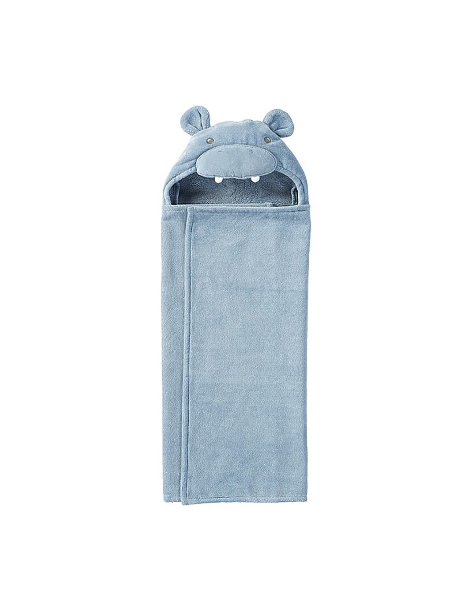 Toalla con gorro Hippo de algodón infantil 1