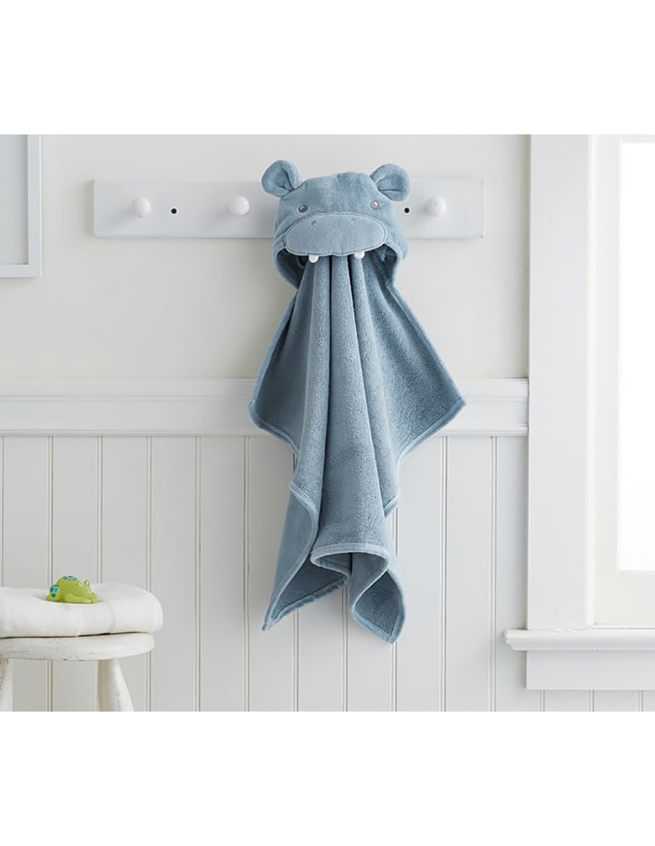Toalla con gorro Hippo de algodón infantil 5