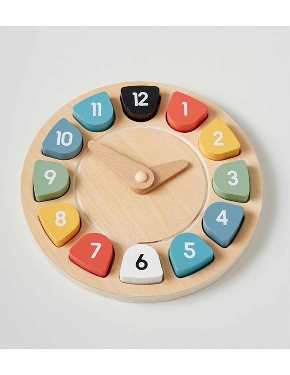 Rompecabezas De Reloj Pottery Barn Kids Wooden juego didáctico infantil unisex