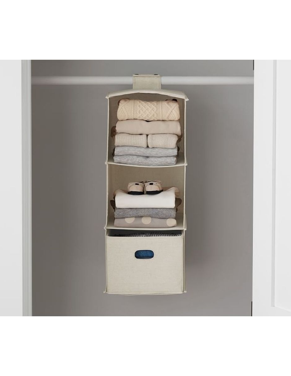Canasta con forma rectangular Hanging Closet de algodón