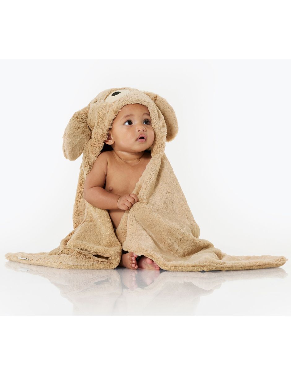 Toalla con gorro Faux Fur de algodón infantil
