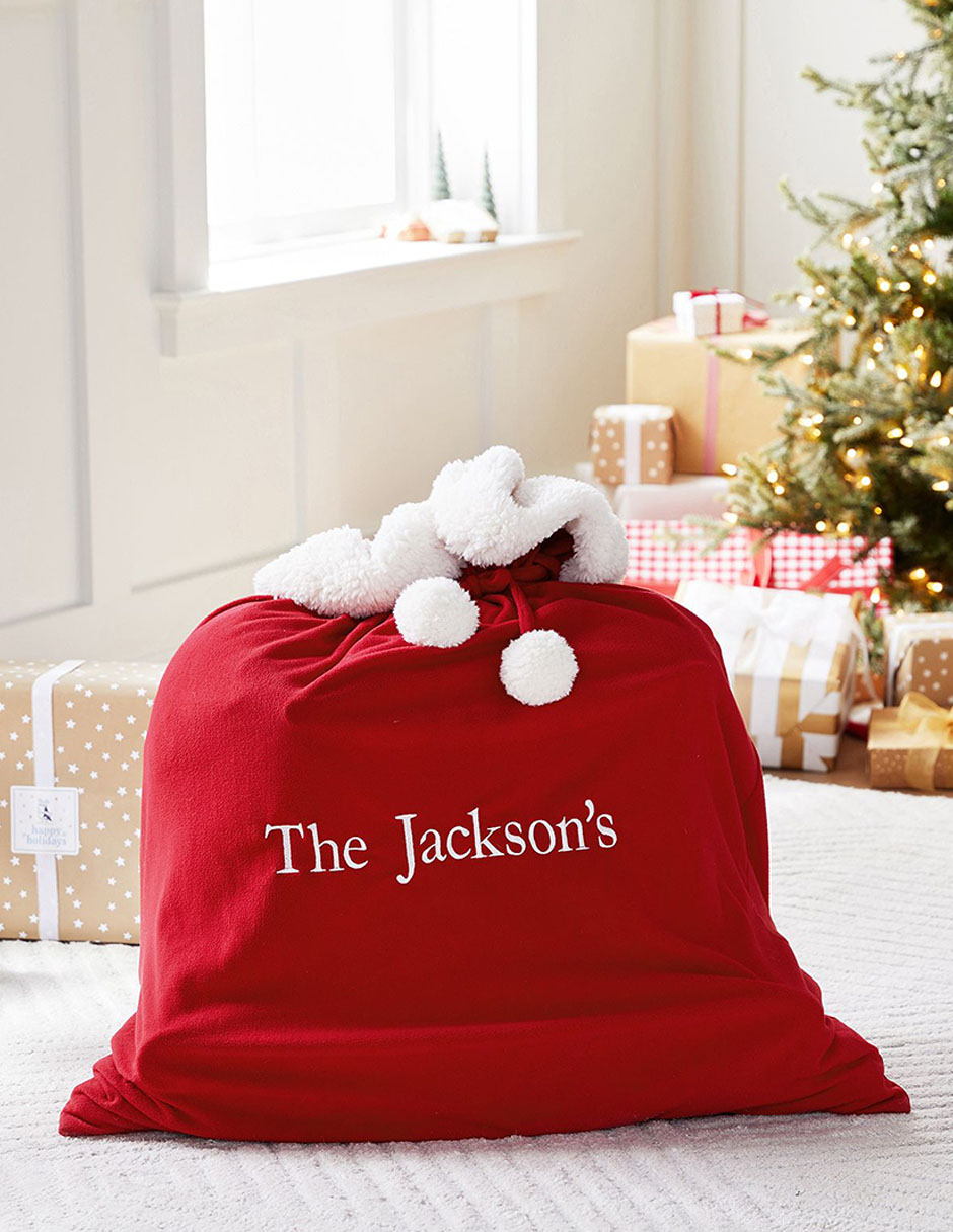 Bolsa red fleece santa