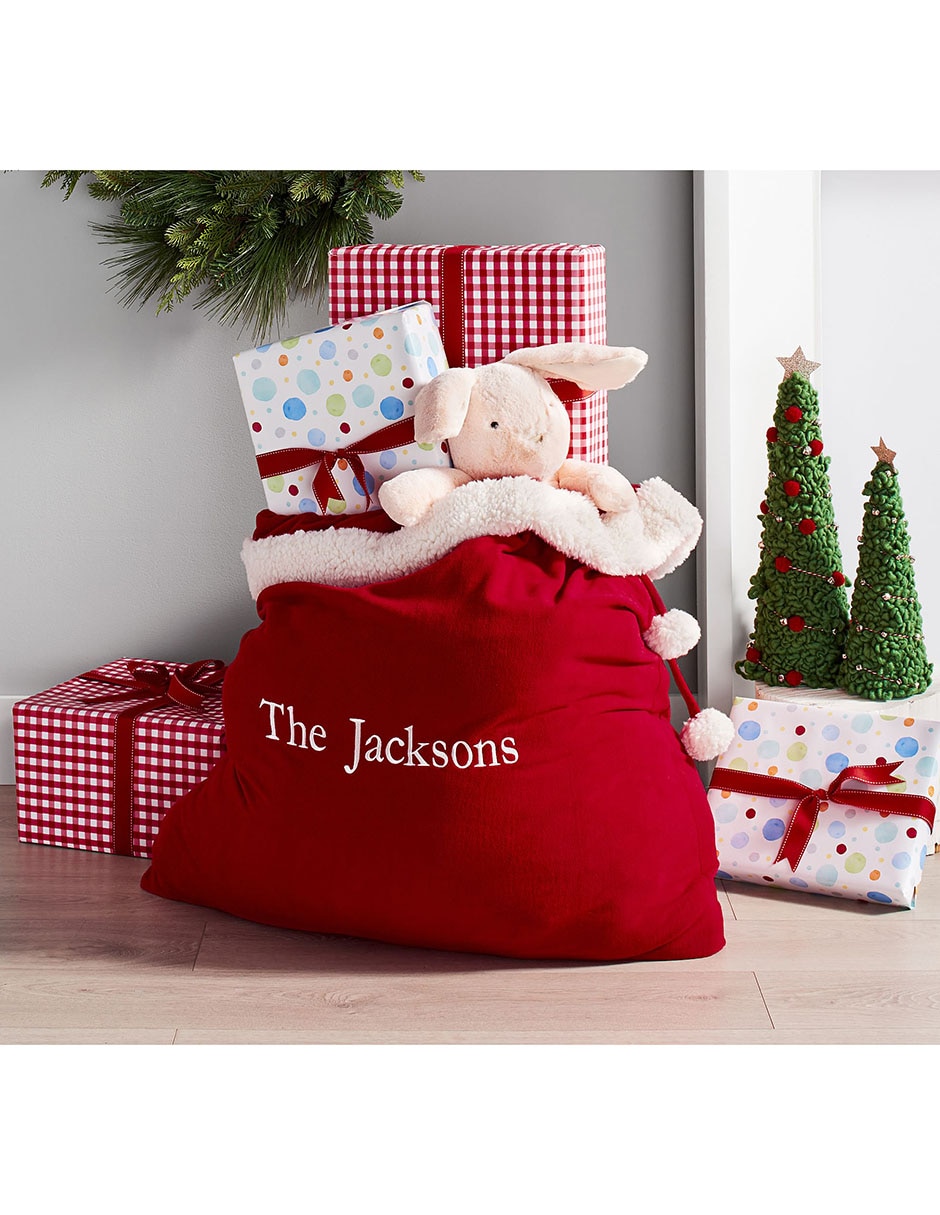 Bolsa red fleece santa