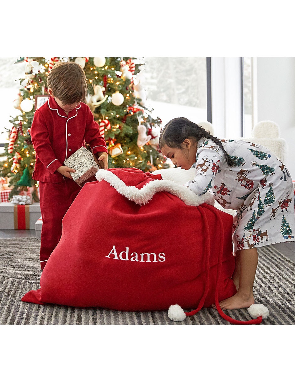 Bolsa red fleece santa