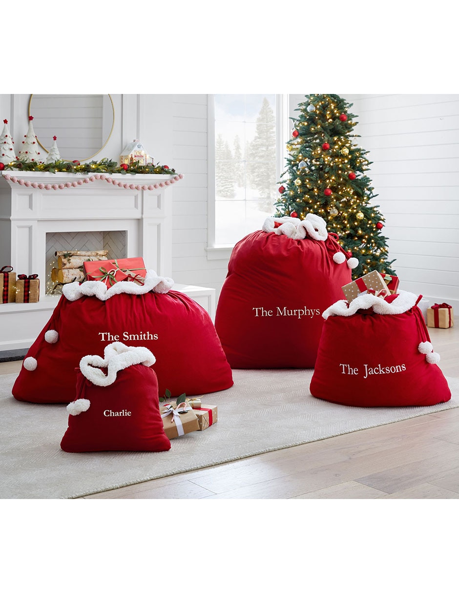 Bolsa red fleece santa 5