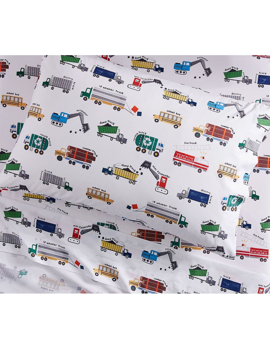 Juego de sábanas de algodón busy truck Juego de sábanas de algodón busy truck