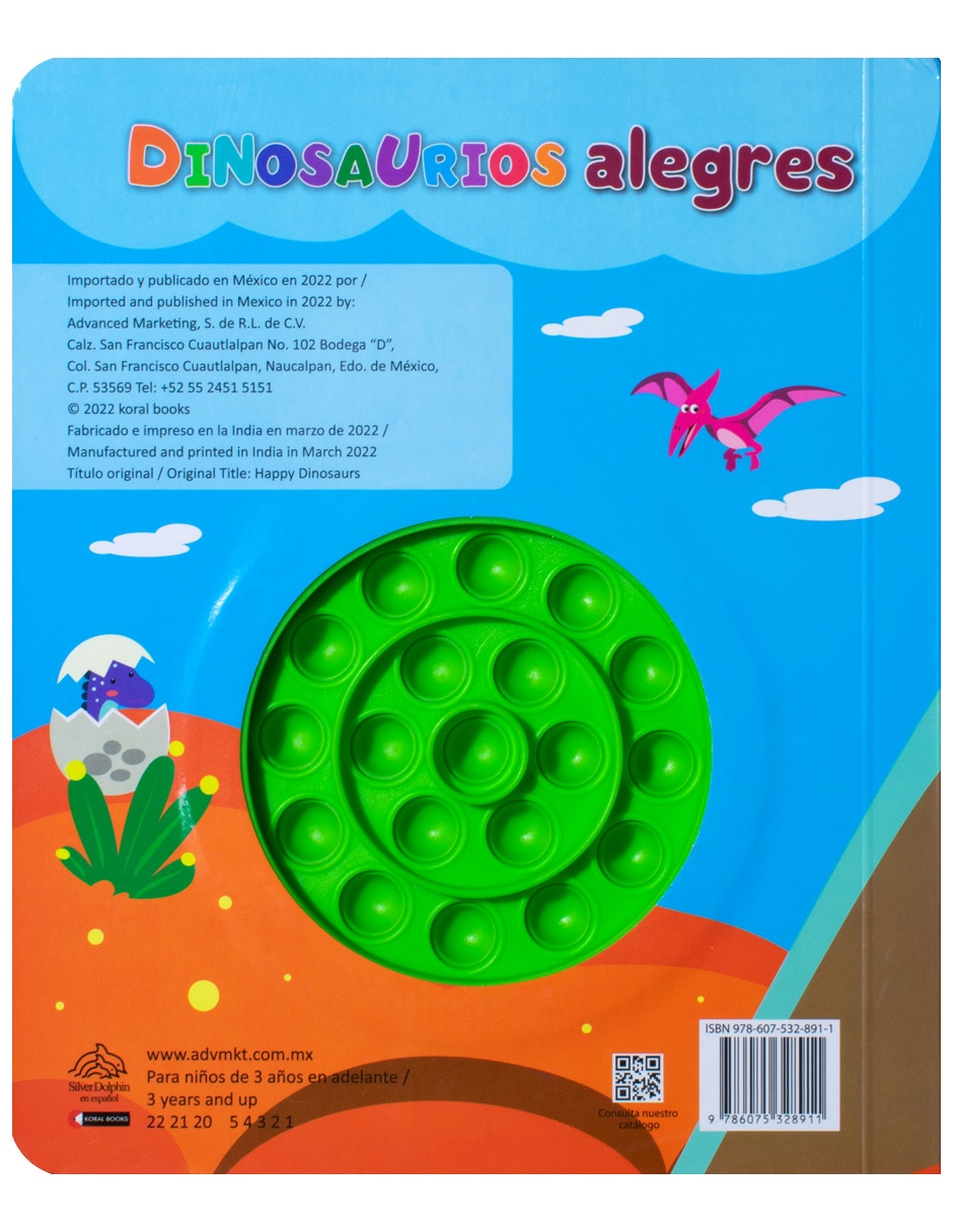 Libro Apretando burbujas: dinosaurios alegres de Silver Dolphin 3