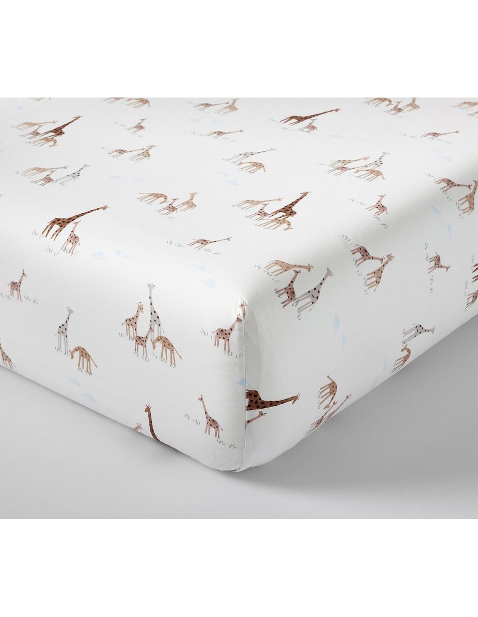Sábana para cajón de algodón goldie giraffe