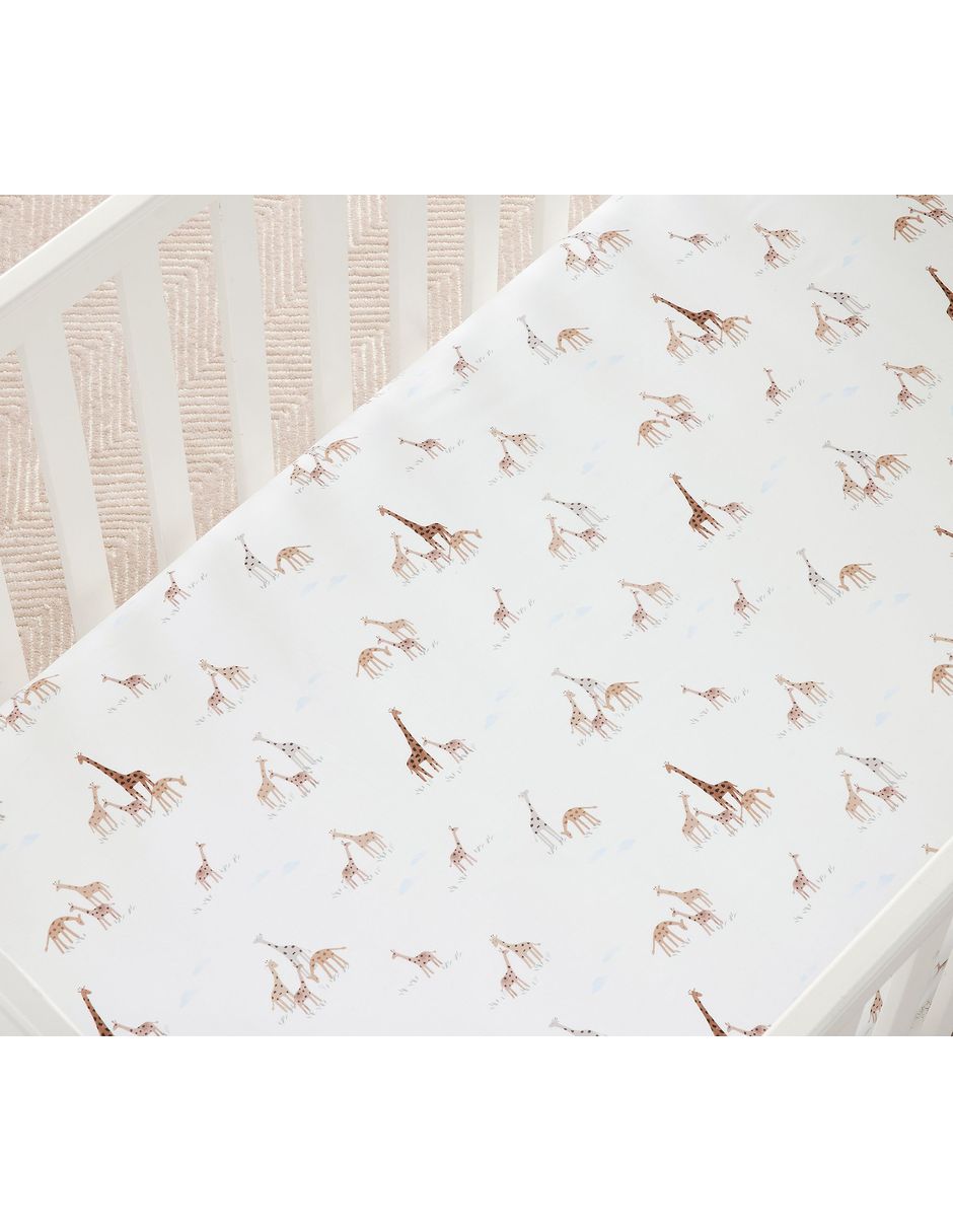 Sábana para cajón de algodón goldie giraffe
