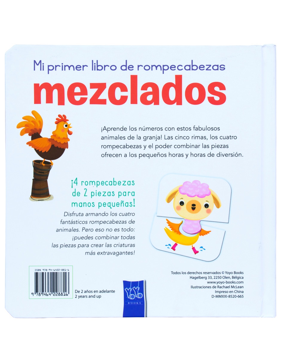 Libro Mi primer libro de rompecabezas mezclados. Los animales de la granja aprenden a contar de Advanced