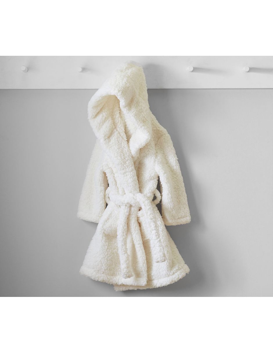 Bata de dormir Solid Sherpa Robes infantil unisex