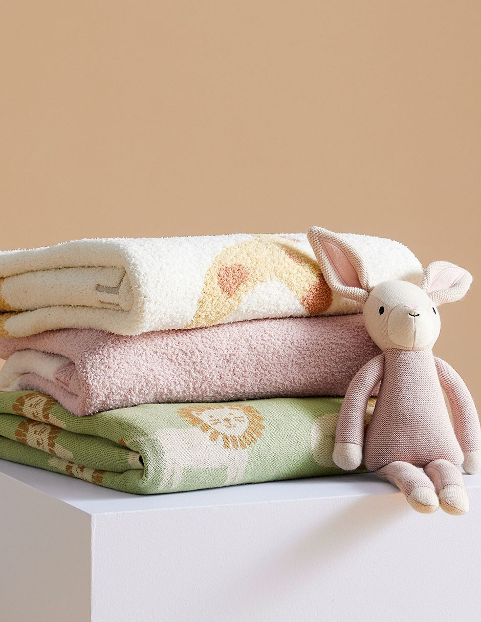 Cobija de tejido plano Fuzzy Bunny para bebé