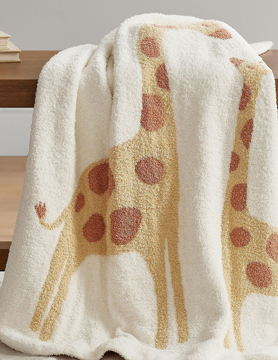 Cobija de tejido plano Fuzzy Giraffe