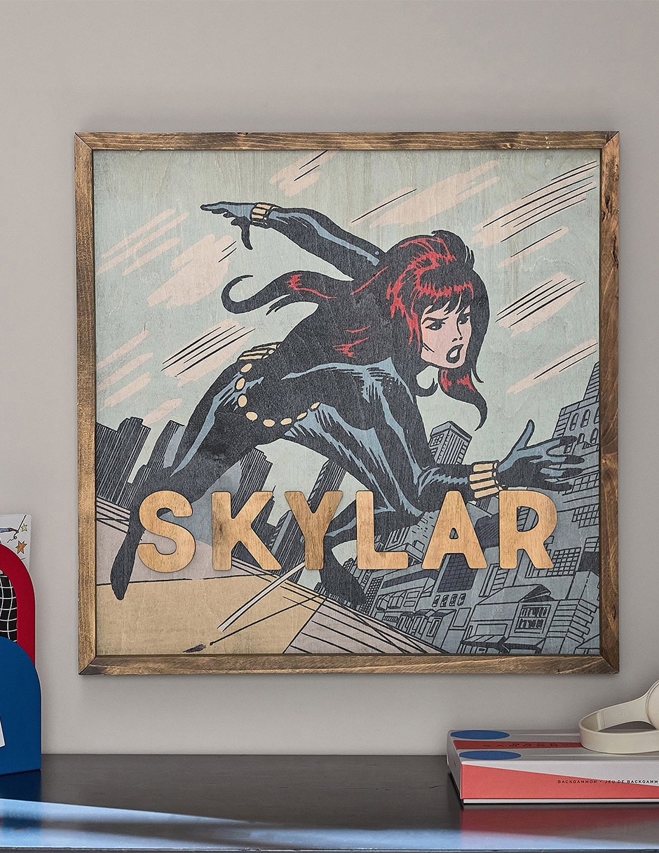 Cuadro Viuda Negra técnica óleo Marvel