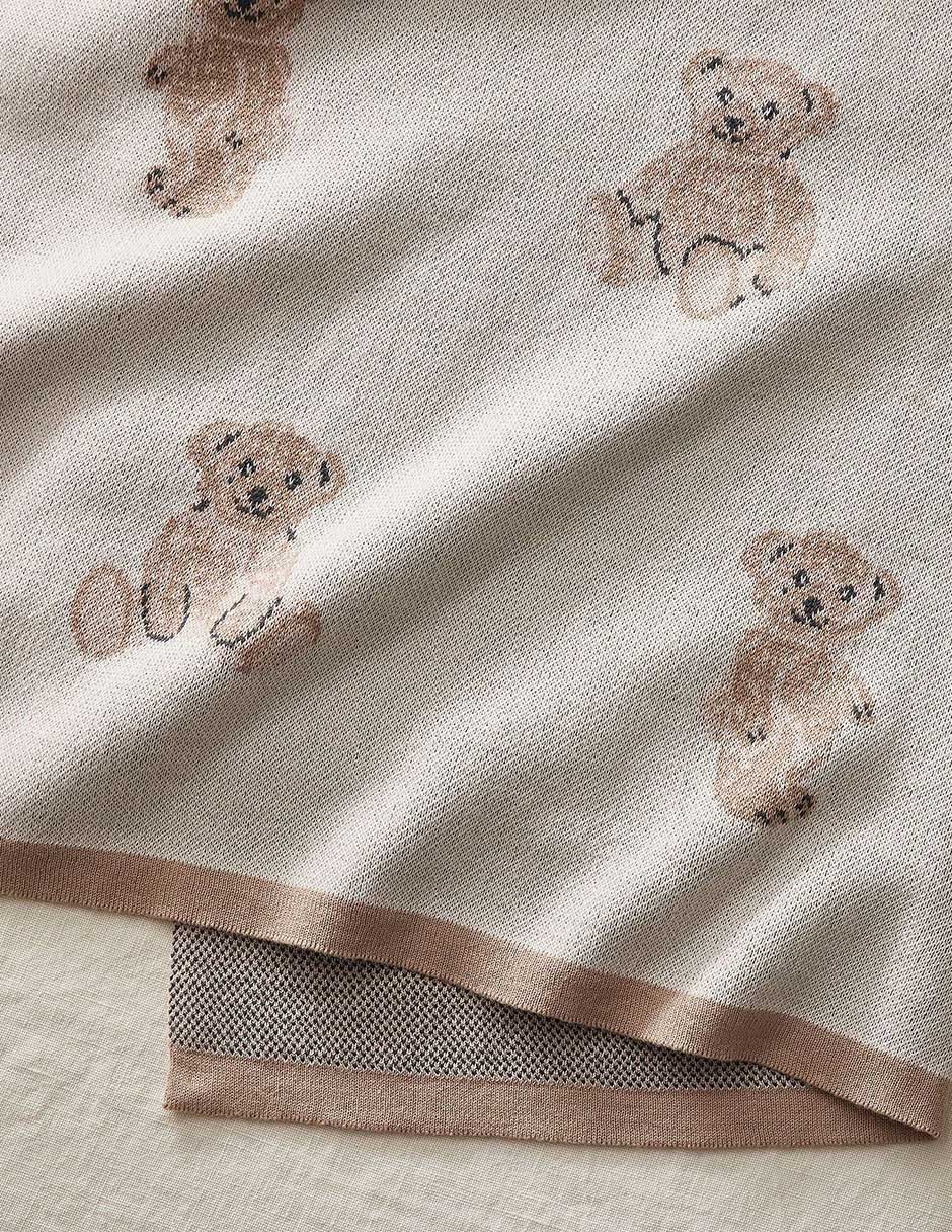 Cobija de tejido plano St. Jude Teddy para bebé