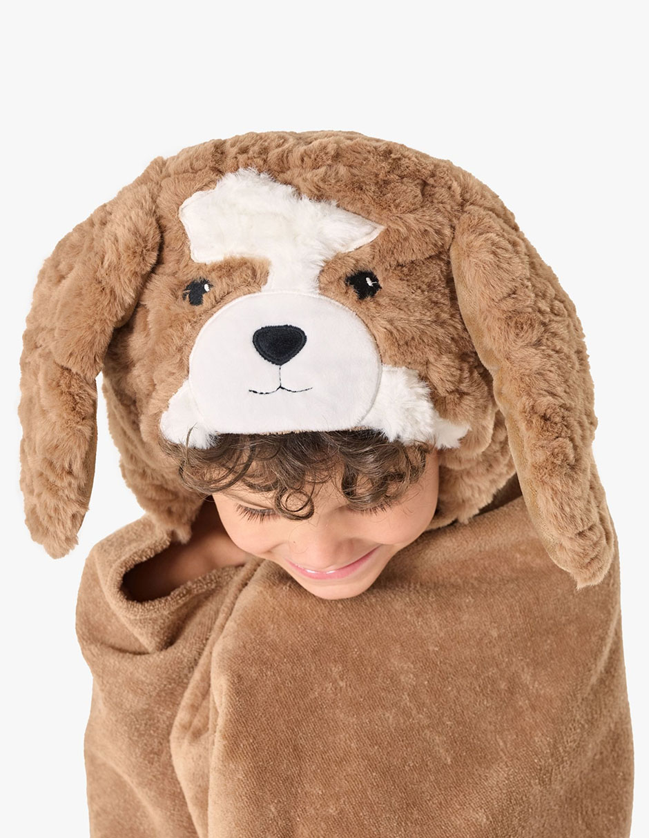 Toalla con gorro Jack Spaniel de algodón infantil