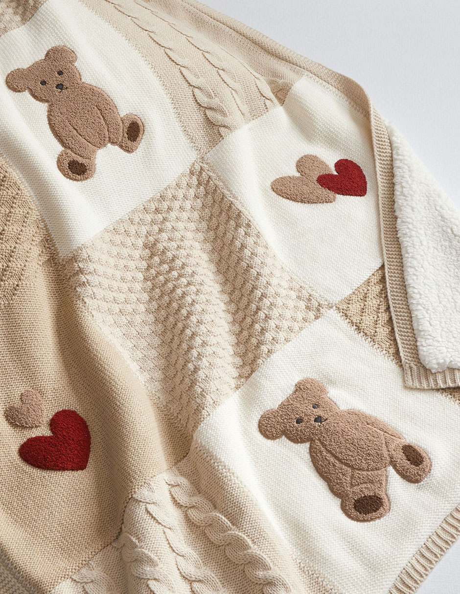 Cobija de tejido suave Teddy Bear Heirloo 3