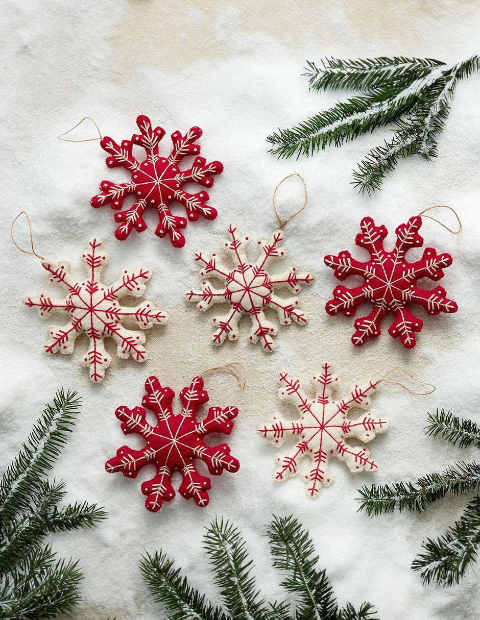Set de ornamentos copo de nieve