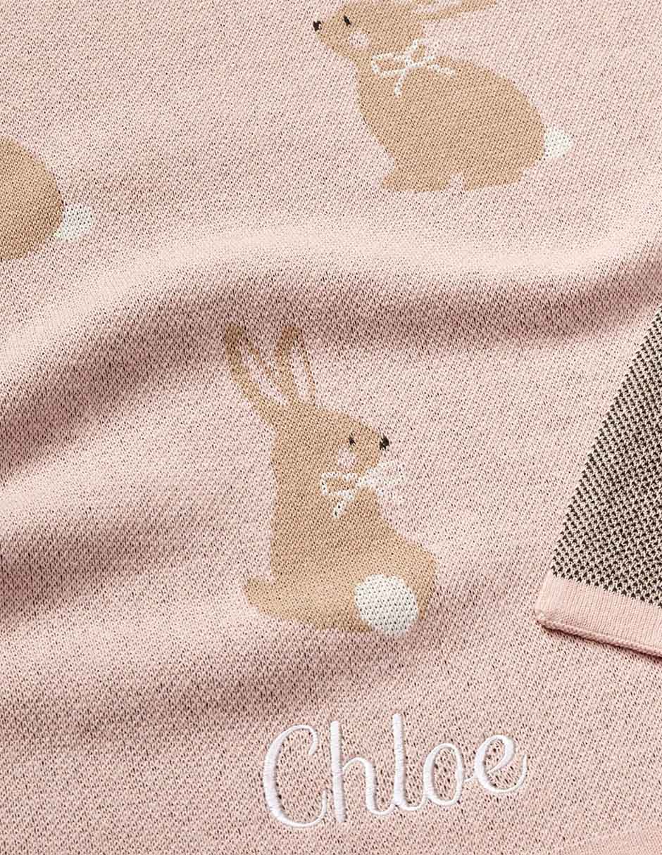 Cobija de tejido jersey Intarsia Animal para bebé