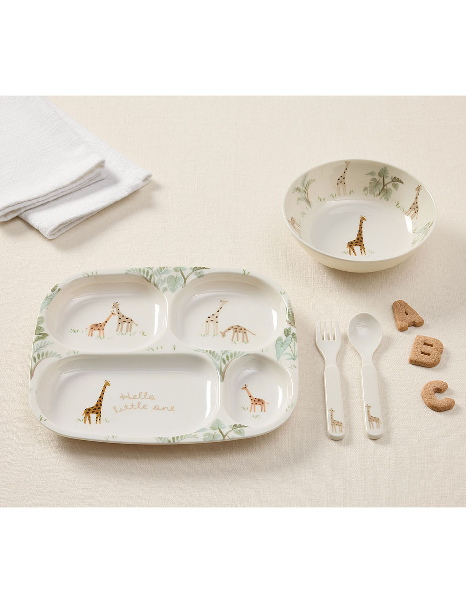 Set alimentación Goldie de plástico 4 piezas