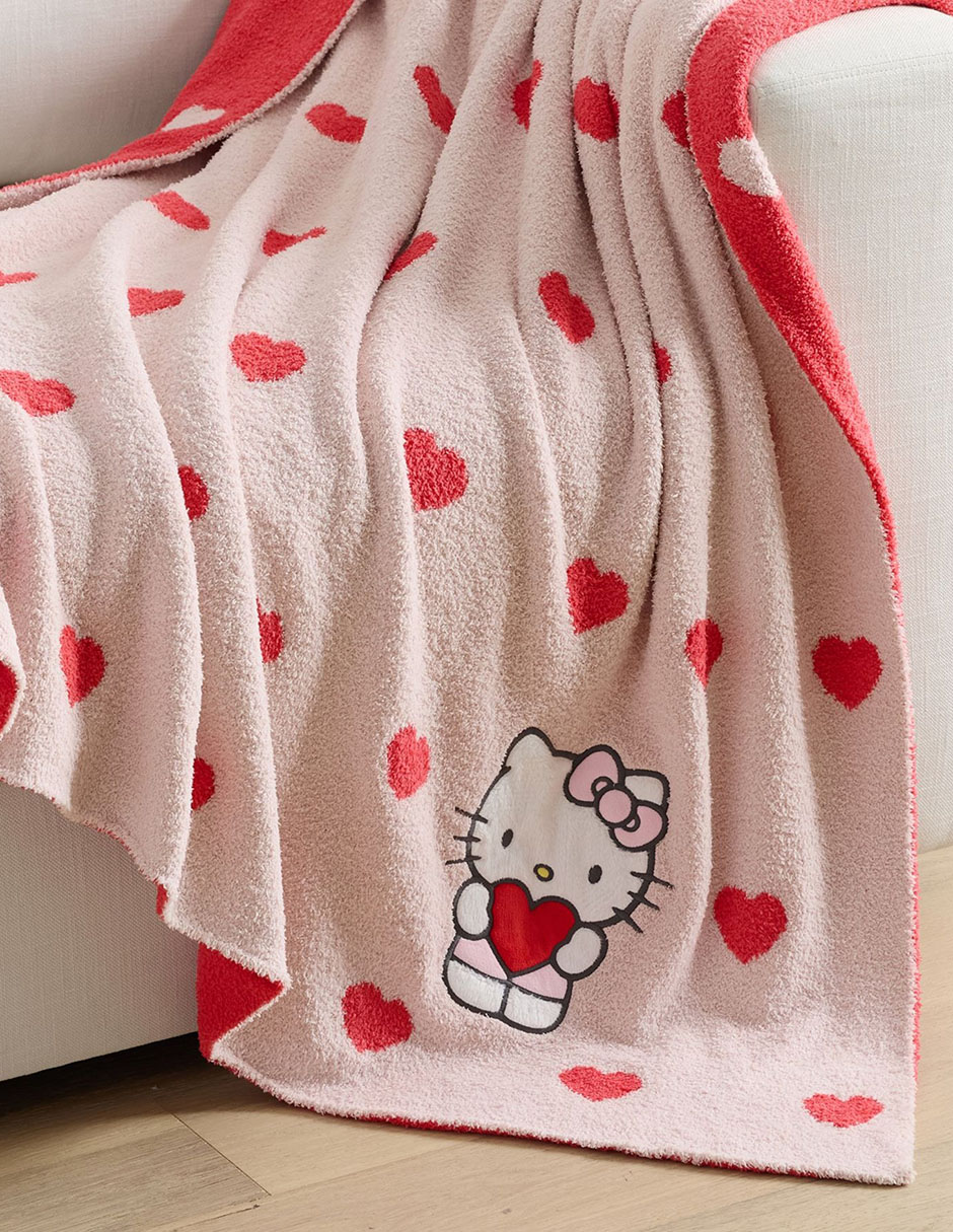 Frazada de tejido plano Hello Kitty Heart para niña