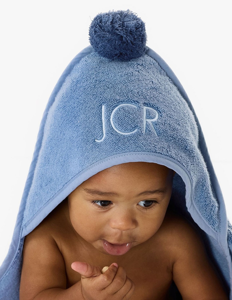 Toalla con gorro Pom Pom de algodón infantil