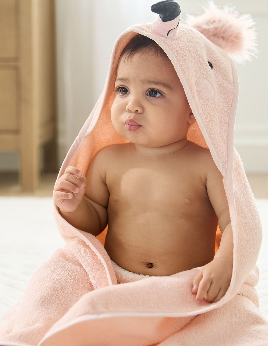 Toalla con gorro Flamingo de algodón