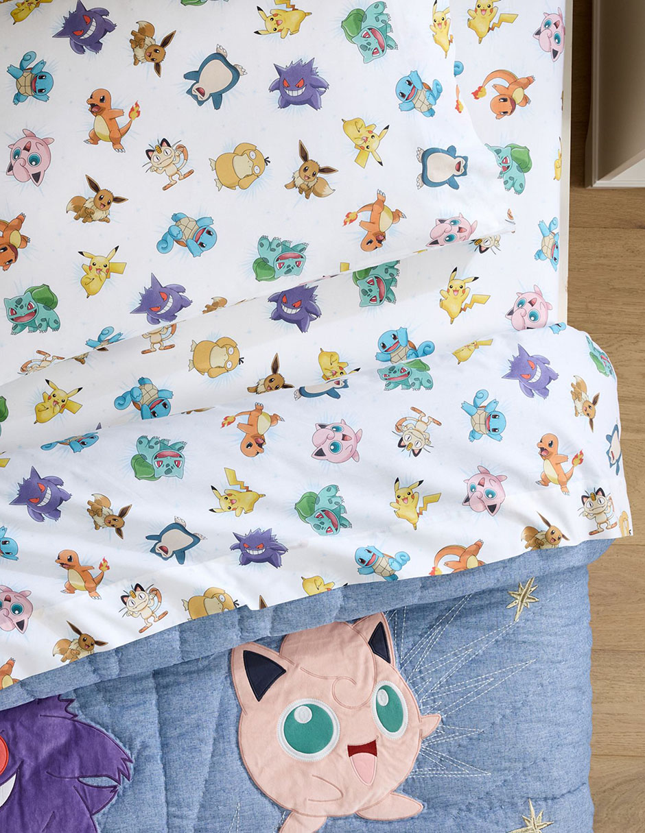 Juego de sábanas de algodón 200 hilos Pokémon