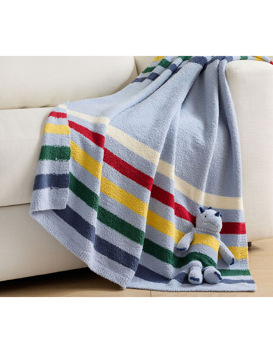 Frazada de tejido plano Stripe & Plush para niño