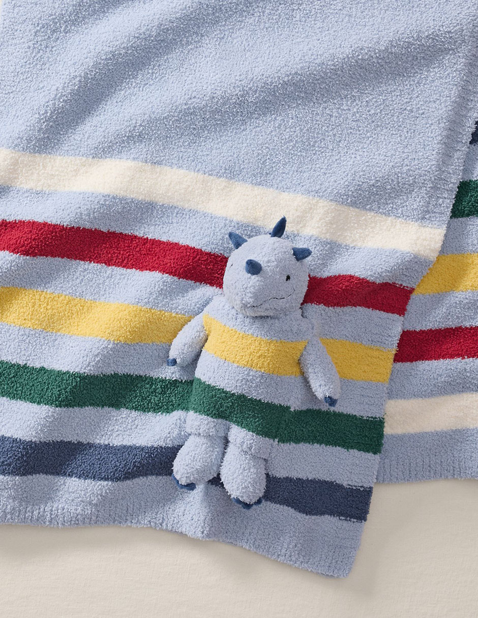 Frazada de tejido plano Stripe & Plush para niño