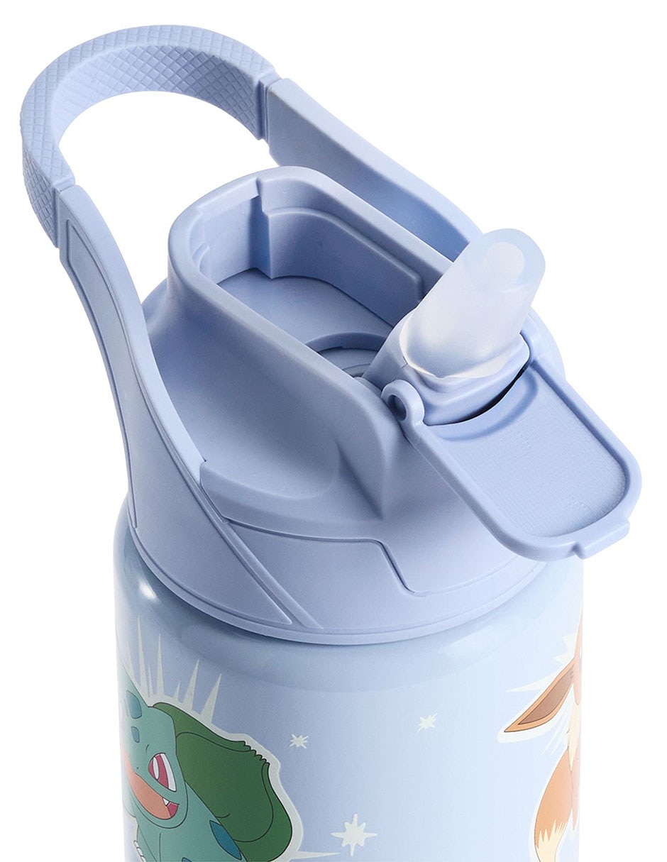 Termo de acero inoxidable Mackenzie Pokemón con tapa push pull 650 ml