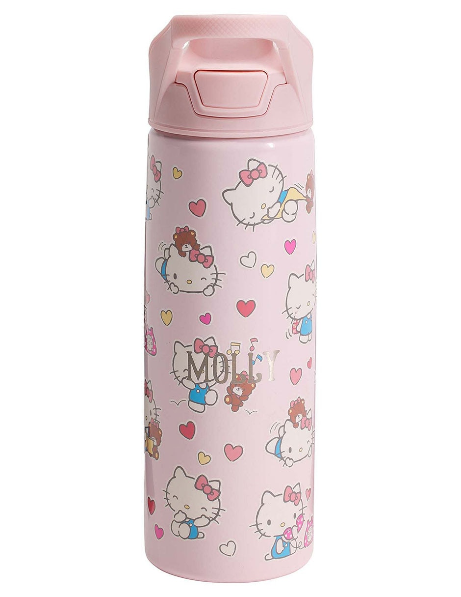 Termo de acero inoxidable Mackenzie Hello Kitty con tapa flip top 550 ml