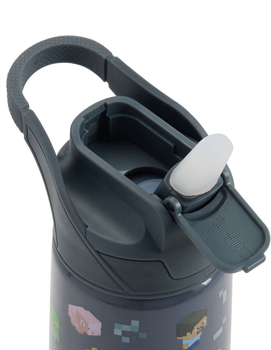 Termo de acero inoxidable Mackenzie Minecraf con tapa a presión 550 ml