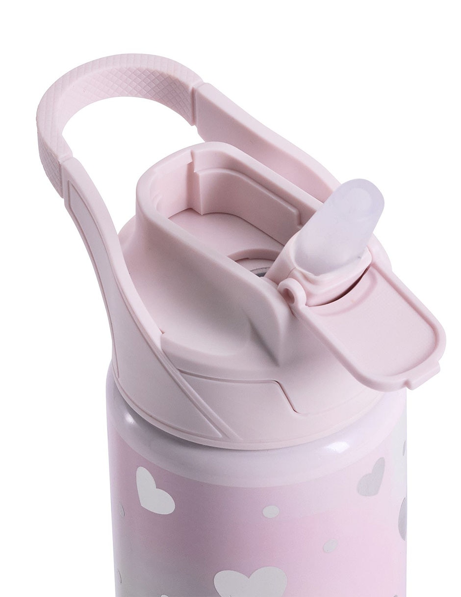Termo de acero inoxidable Mackenzie Dreamy Foil Hearts con tapa a presión 550 ml
