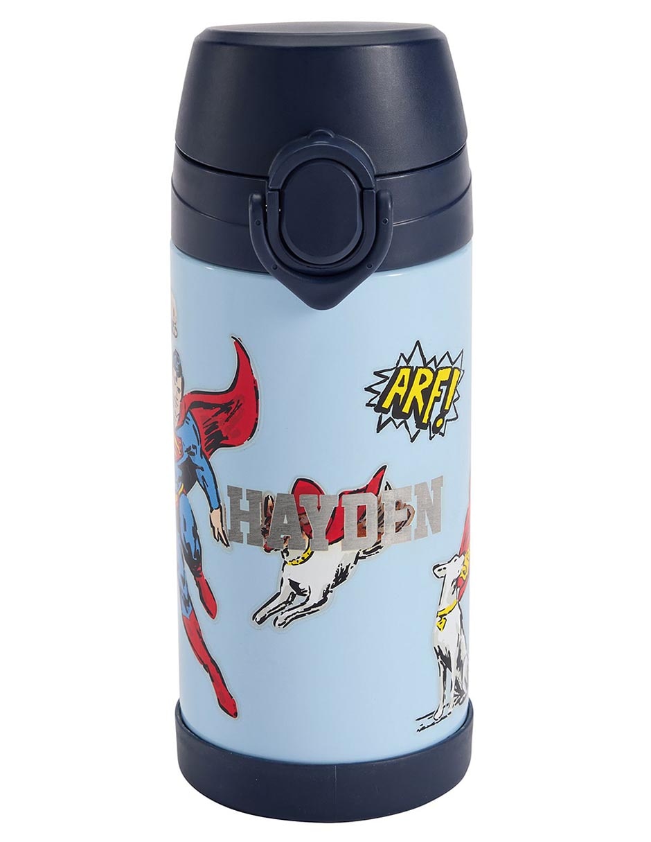 Termo de acero inoxidable Mackenzie Superman & Krypto con tapa flip top 1