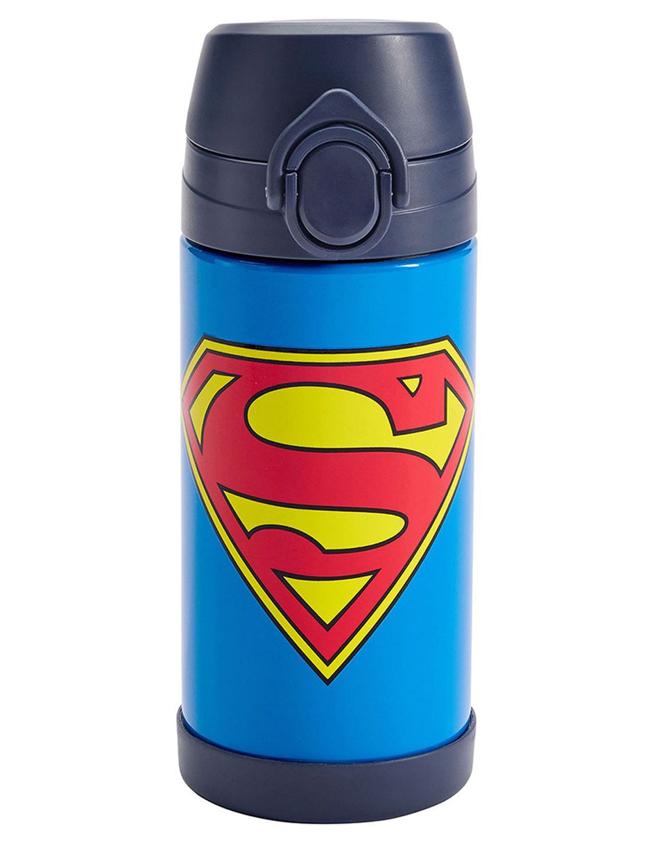 Termo de acero inoxidable Mackenzie Dc Superman con tapa a presión