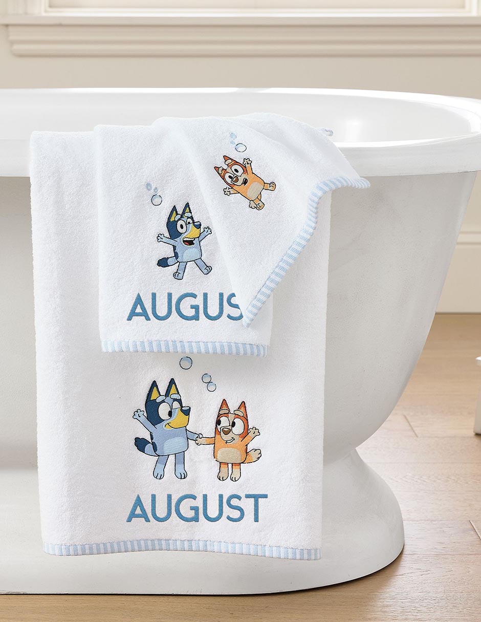 Toalla Bluey Bluey y Bingo de algodón infantil 2
