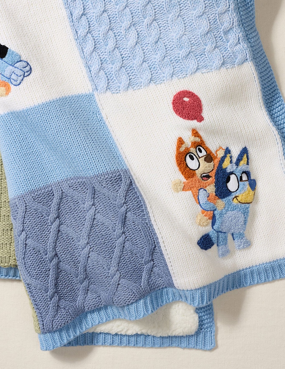 Cobija de tejido plano Bluey Bluey Y Bingo