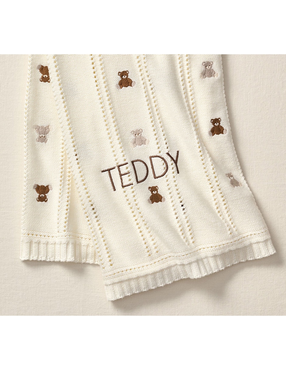 Cobija de tejido plano Teddy Bear para bebé