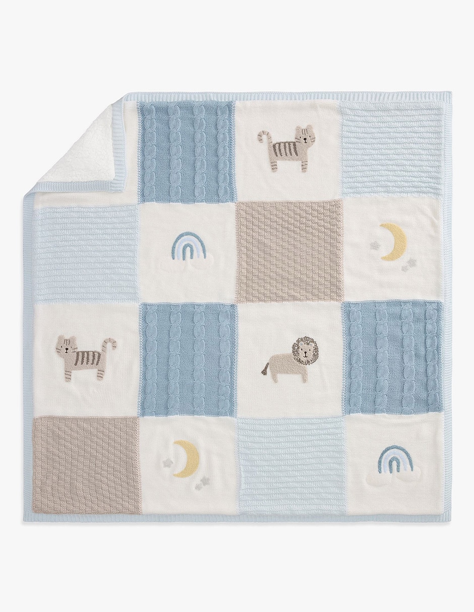 Cobija de tejido plano Heirloom Animals para bebé niño