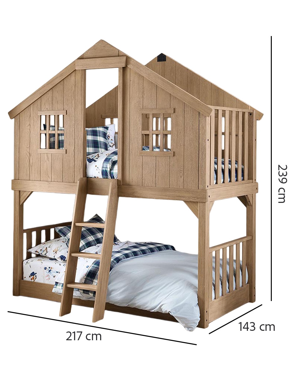 Litera Treehouse Seadrift de madera pino individual